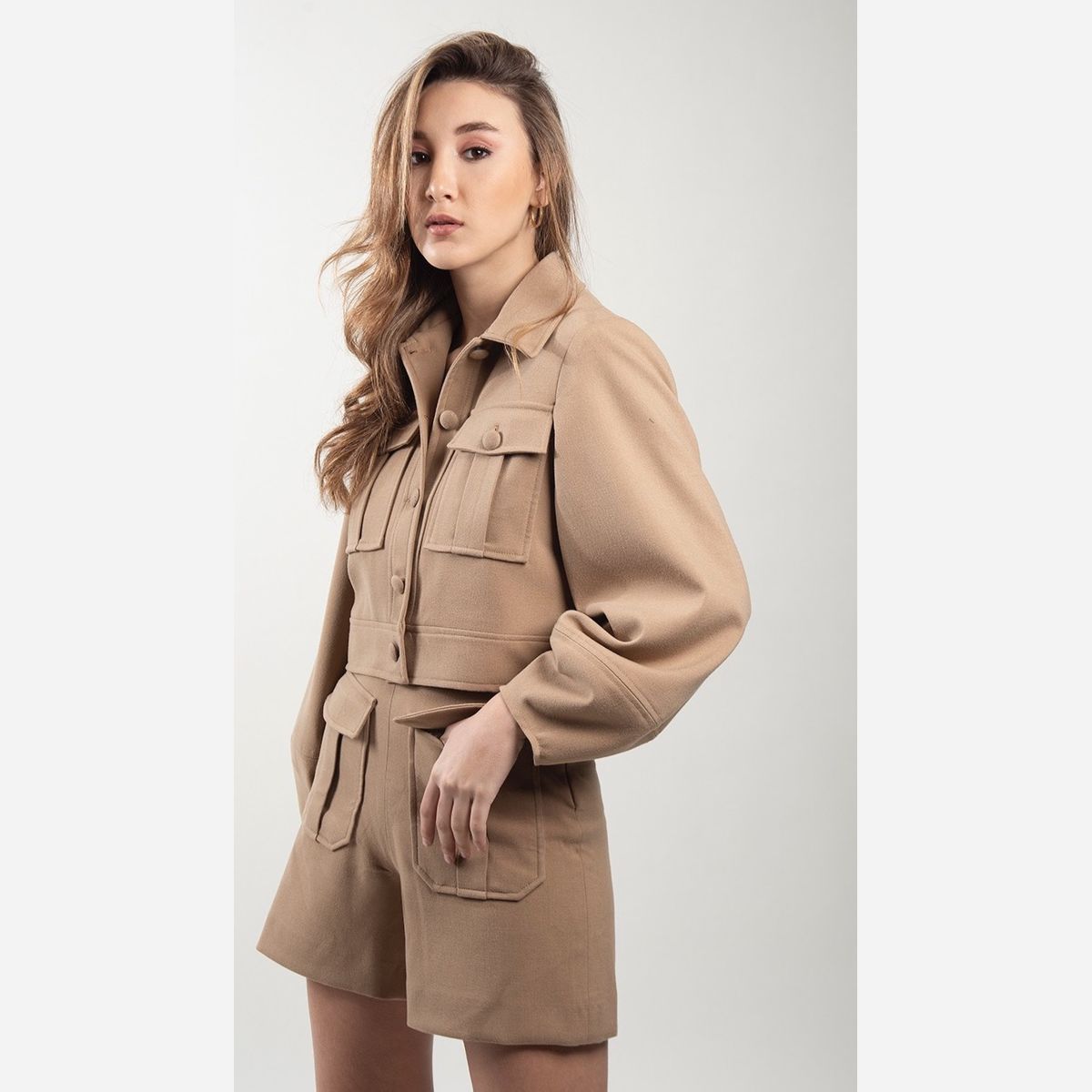 ジャケット・アウター camel coat ZED's Cropped Camel Jacket: Front-Pocket Chic | Lemonade
