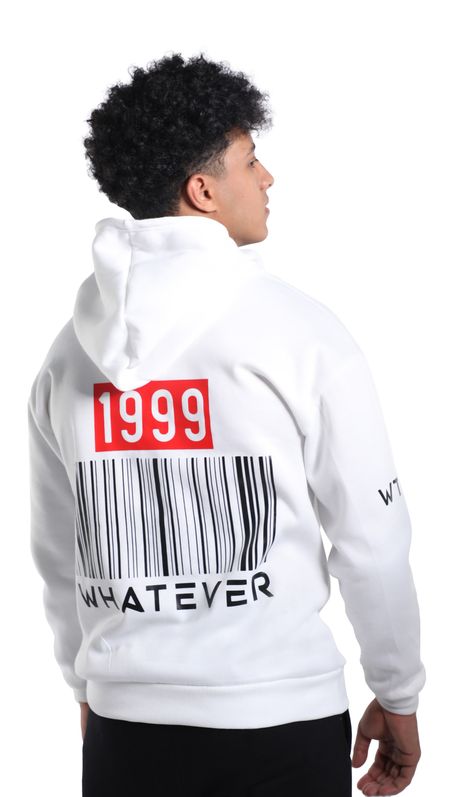vans heritage hoodie with arm print in white