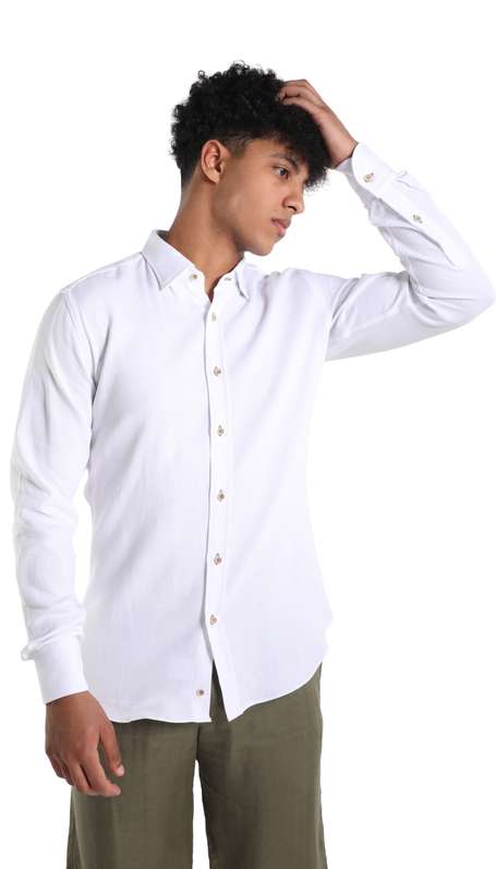 Blue Cotton Button Up Shirt by ZED 