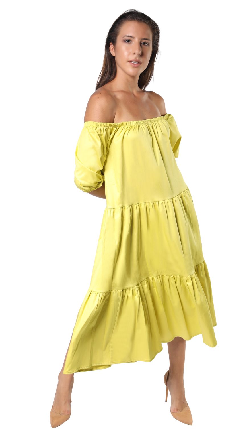 yellow smock dress