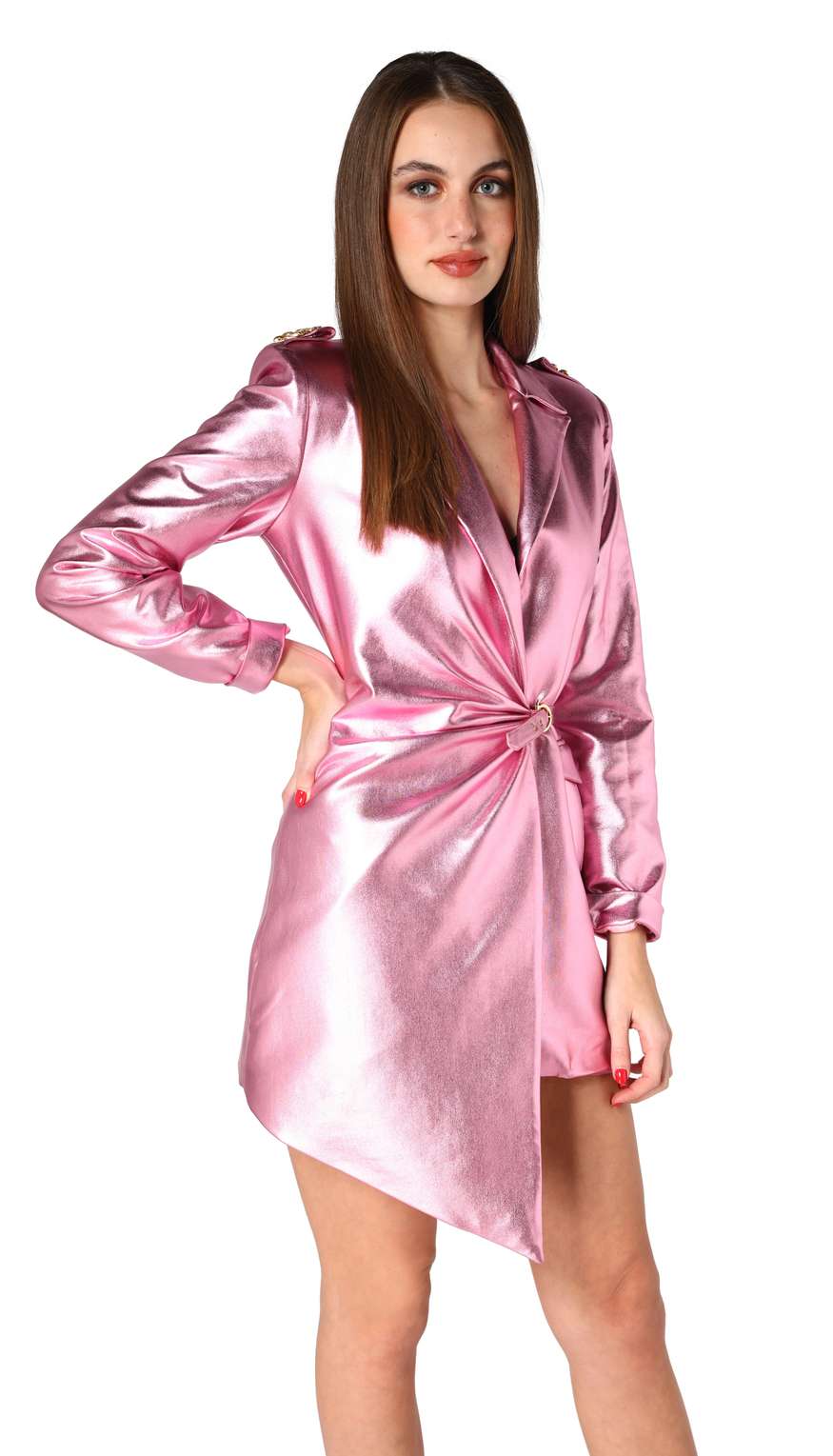 pink metallic blazer