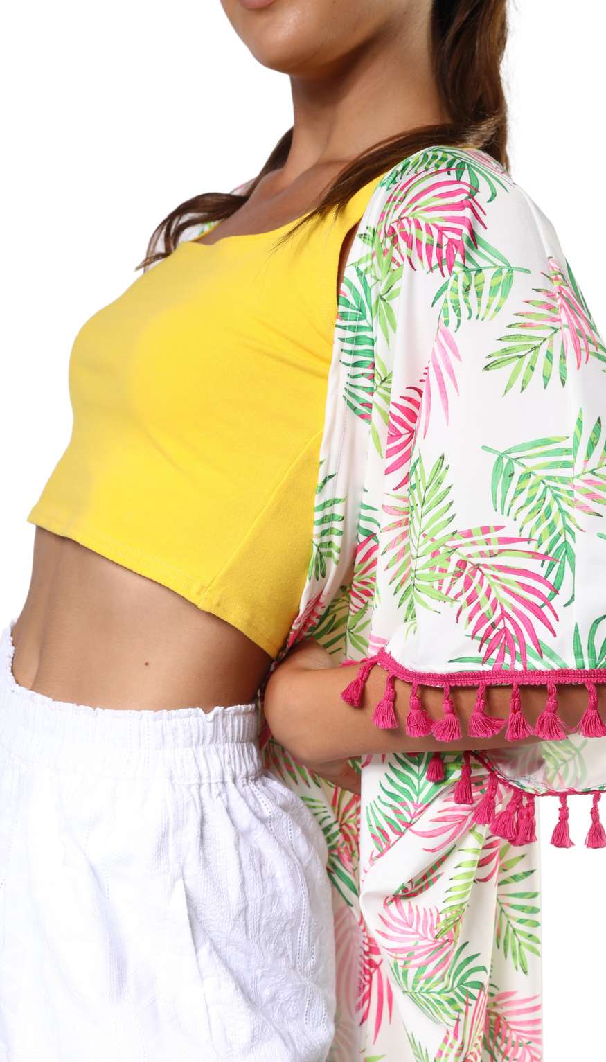 yellow fitted crop top